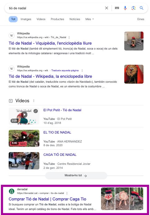 tio de Nadal : résultats de recherche Google