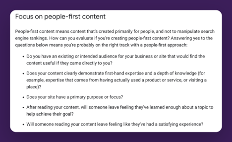 Concentrez-vous sur le contenu axé sur les personnes