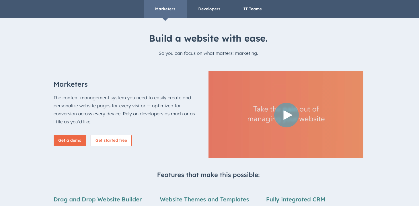 Page Web HubSpot
