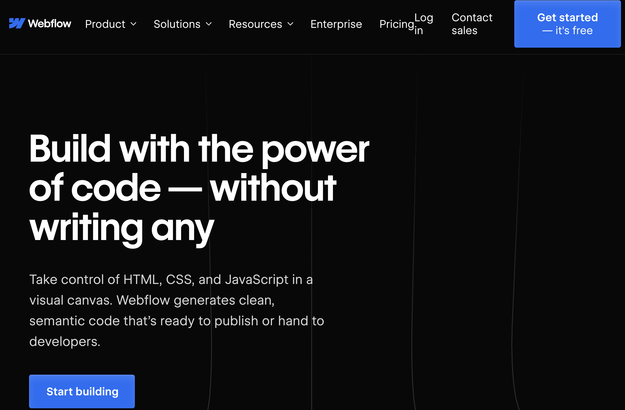 Page d'accueil de webflow.com