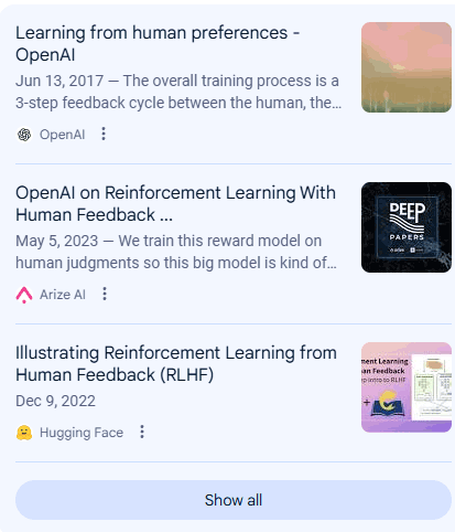 La capture d'écran montre des liens vers Openai, Arize Ai et étreignant le visage
